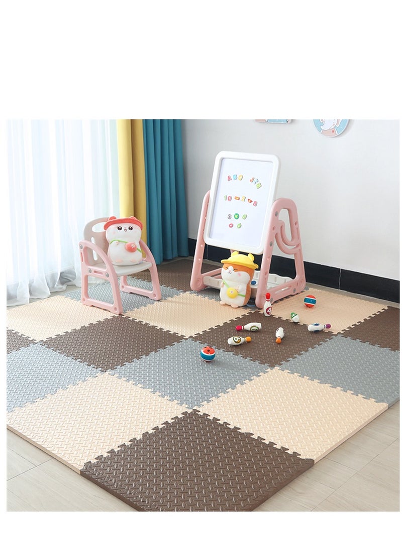12 Pack Puzzle Floor Mats, 60 x 60cm EVA Foam Floor Playmats with 2.5cm Thichness, Kids Gaming Protective Flooring Exercise Mat, for Home Sports, Workout Equipment, Yoga Exercise, Baby Gyms and Child's Playing (12pcs, 6 Beige + 6 Coffee) - Image 2