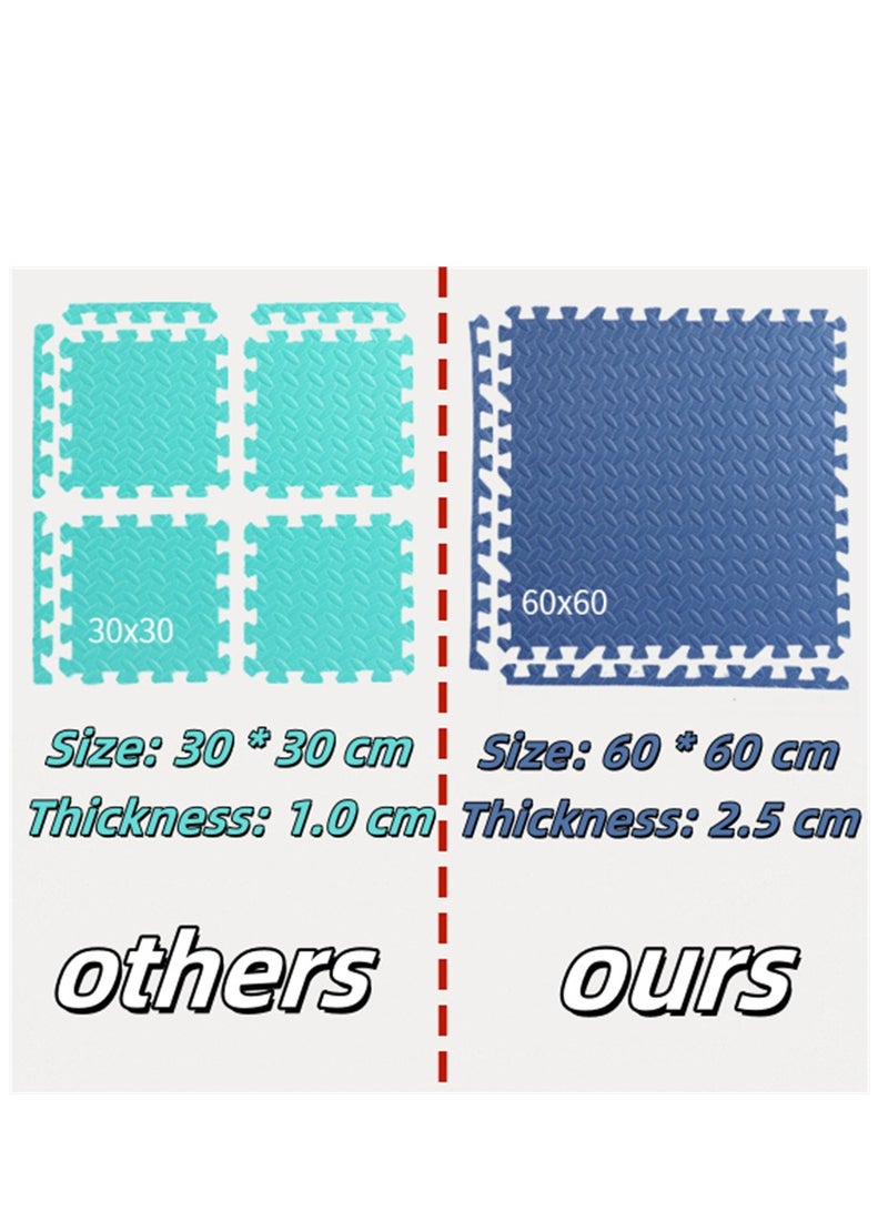 12 Pack Puzzle Floor Mats, 60 x 60cm EVA Foam Floor Playmats with 2.5cm Thichness, Kids Gaming Protective Flooring Exercise Mat, for Home Sports, Workout Equipment, Yoga Exercise, Baby Gyms and Child's Playing (12pcs, 6 Beige + 6 Coffee) - Image 5