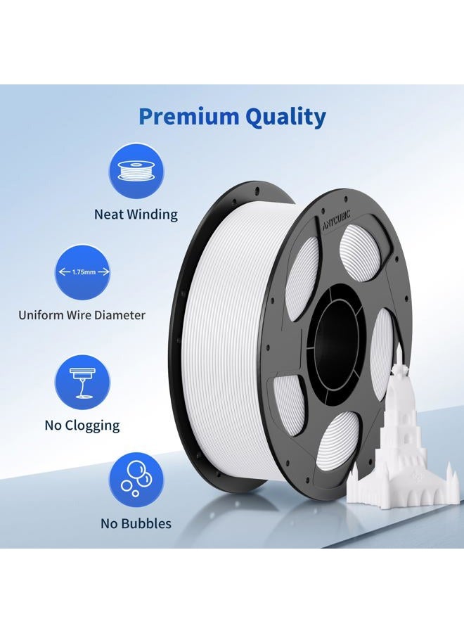 Anycubic PLA Filament 1.75mm Bundle, RFID 3D Printing PLA Filament 1.75mm, Dimensional Accuracy +/- 0.03mm, 1kg Spool(2.2lbs), 4kg Black + White + Grey + Red - Image 2