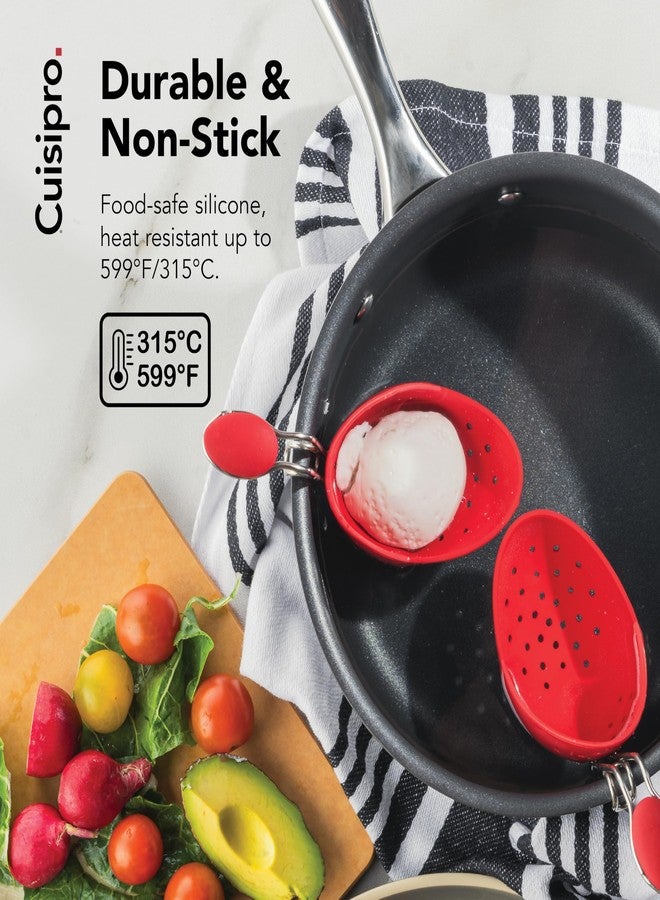 Cuisipro Browne & Co Cuisipro Egg Silicone Poacher Set of 2, Red - Image 5