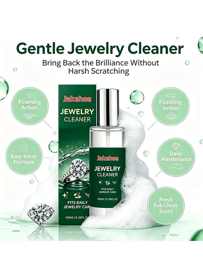 Jakehoe Jewelry Cleaner,Fit Daily Jewelry Care Spray, Gentle Daily Jewelry Care Spray Removes Tarnish Oil Fingerprints For Diamond Silver Gold Gemstone Jewelry 100ml - Image 2