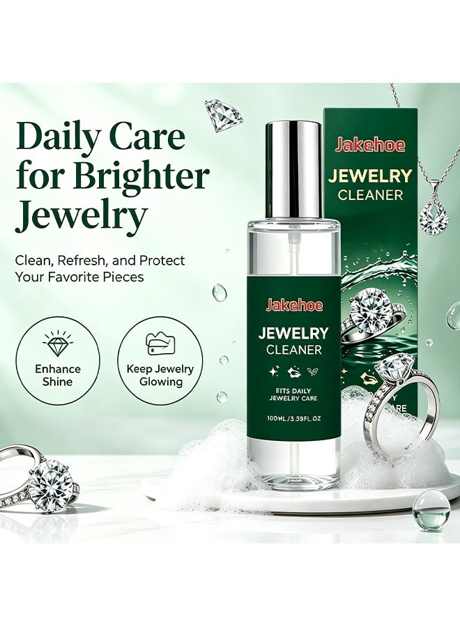 Jakehoe Jewelry Cleaner,Fit Daily Jewelry Care Spray, Gentle Daily Jewelry Care Spray Removes Tarnish Oil Fingerprints For Diamond Silver Gold Gemstone Jewelry 100ml - Image 4