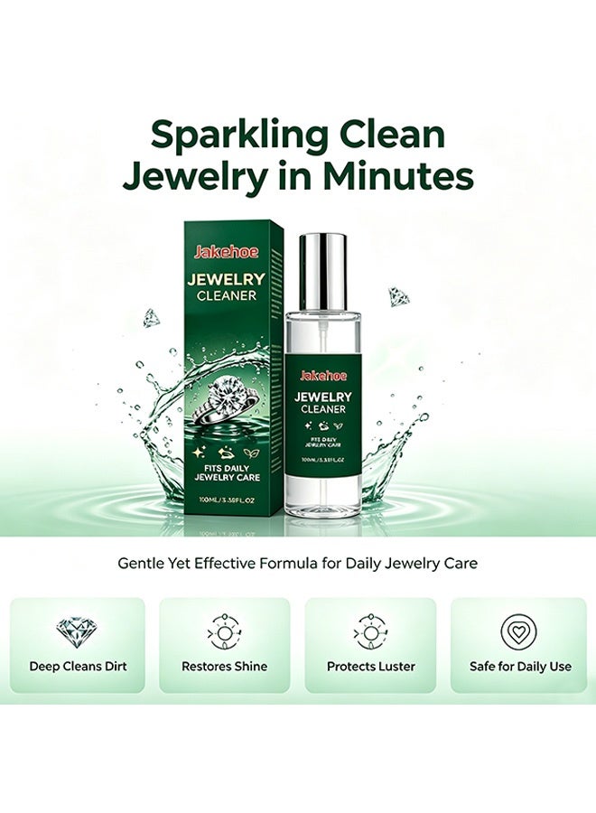 Jakehoe Jewelry Cleaner,Fit Daily Jewelry Care Spray, Gentle Daily Jewelry Care Spray Removes Tarnish Oil Fingerprints For Diamond Silver Gold Gemstone Jewelry 100ml - Image 5