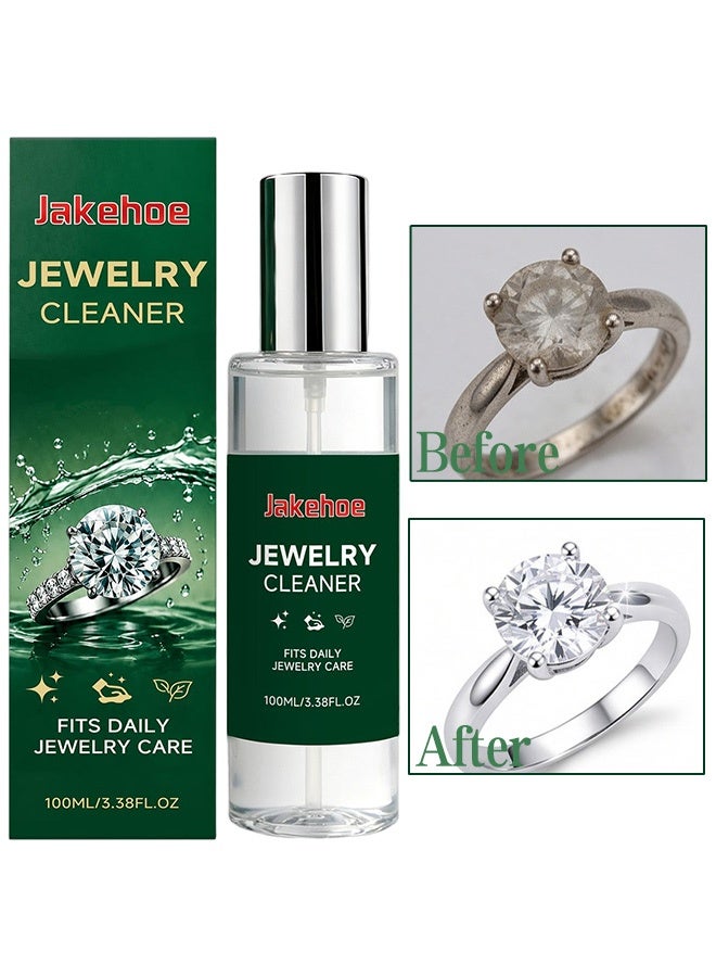 Jakehoe Jewelry Cleaner,Fit Daily Jewelry Care Spray, Gentle Daily Jewelry Care Spray Removes Tarnish Oil Fingerprints For Diamond Silver Gold Gemstone Jewelry 100ml - Image 1
