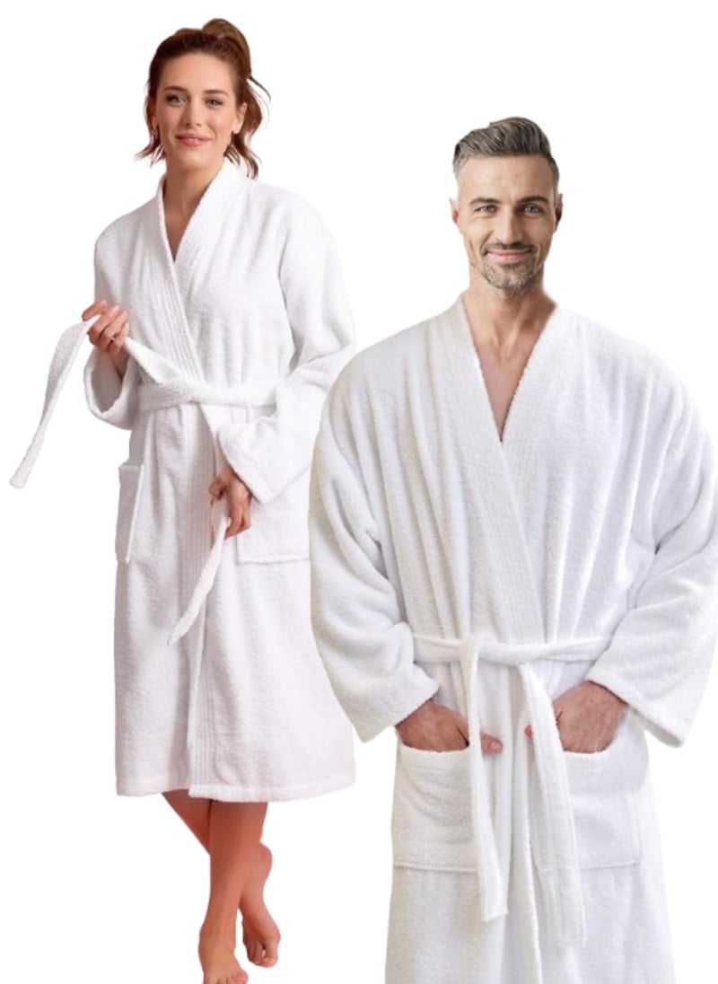 Blueberry 2 Pieces Unisex Hotel Spa Terry Bathrobe Free Size 100% Cotton Dressing Bathrobe Free Size Nightwear  - Image 1