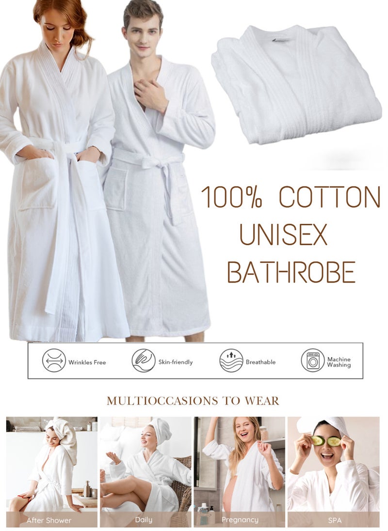 Blueberry 2 Pieces Unisex Hotel Spa Terry Bathrobe Free Size 100% Cotton Dressing Bathrobe Free Size Nightwear  - Image 4