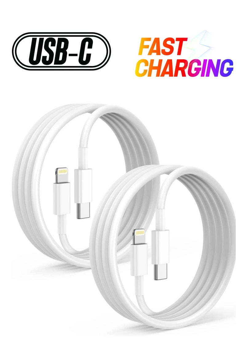 Generic - "2-Pack MFi Certified USB-C to Lightning Fast Charger Cables for iPhone 13 Pro Max, 12, 11 Pro, XR, XS Max, X, 8 Plus, and iPad Pro" - Image 1