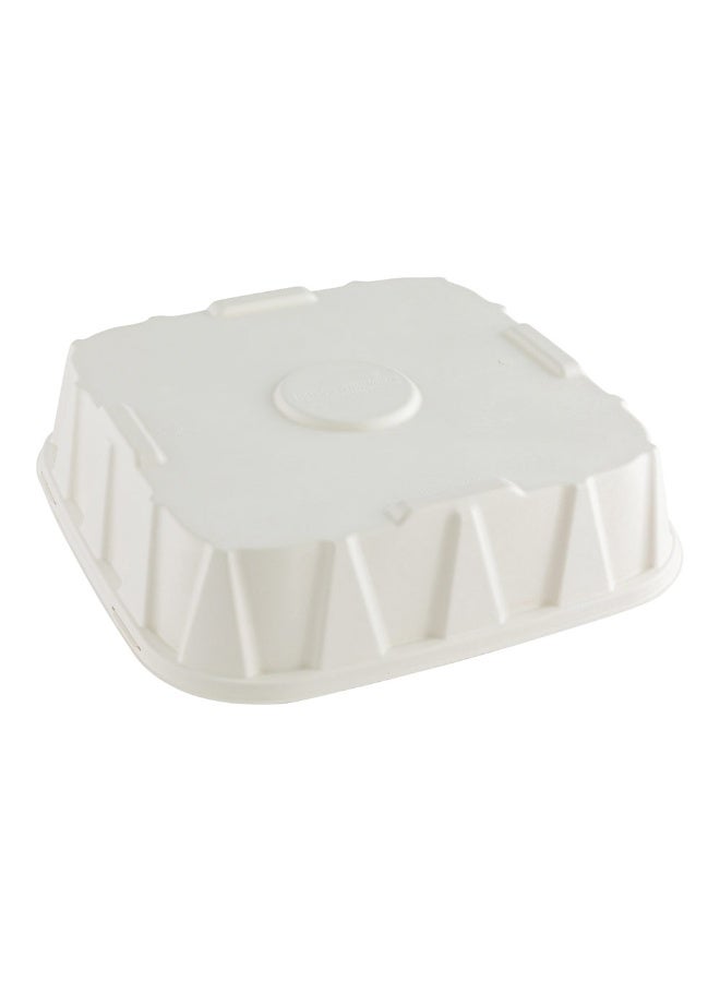 Restaurantware LIDS ONLY: Pulp Safe No PFAS Added Lids, 100 Disposable Lids For 18 Inch Food Trays - Trays Sold Separately, Home Compostable, White Bagasse Lids, Microwavable, Reinforced Edges  - Image 1