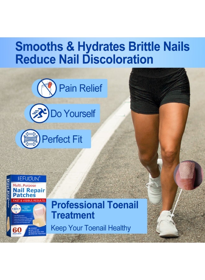 SEFUDUN nail repair patch, ingrown nails, onychomycosis, thick nails, correction patch, nail art, brittle nail care patch 60pcs - Image 2