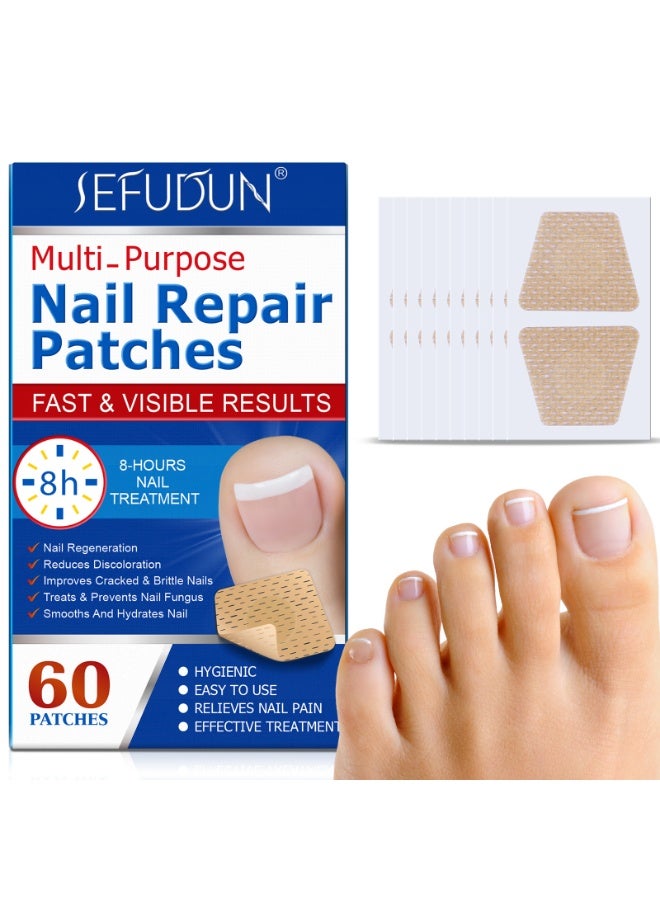 SEFUDUN nail repair patch, ingrown nails, onychomycosis, thick nails, correction patch, nail art, brittle nail care patch 60pcs - Image 1
