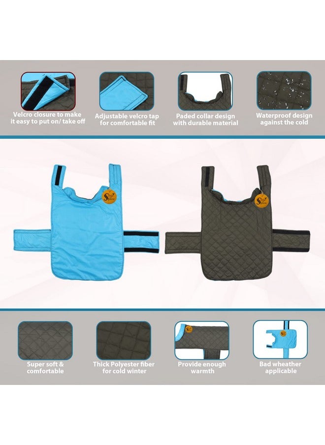 Sage Square Dog Fleece Jacket Reversible Dog Vest Waterproof, Windproof Cold Weather Dog Clothes Pet Apparel For Dogs (Sky Blue) (Xlarge) (28 Inches)  - Image 4