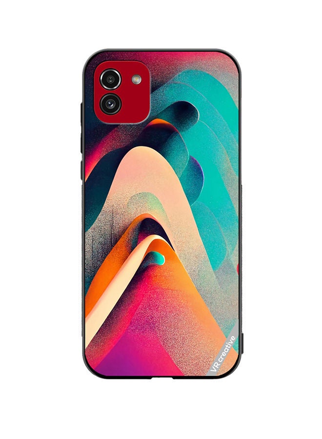 VR CREATIVE Protective Case Cover For Samsung Galaxy A03 Abstract Waves Lines Design Multicolour - Image 1