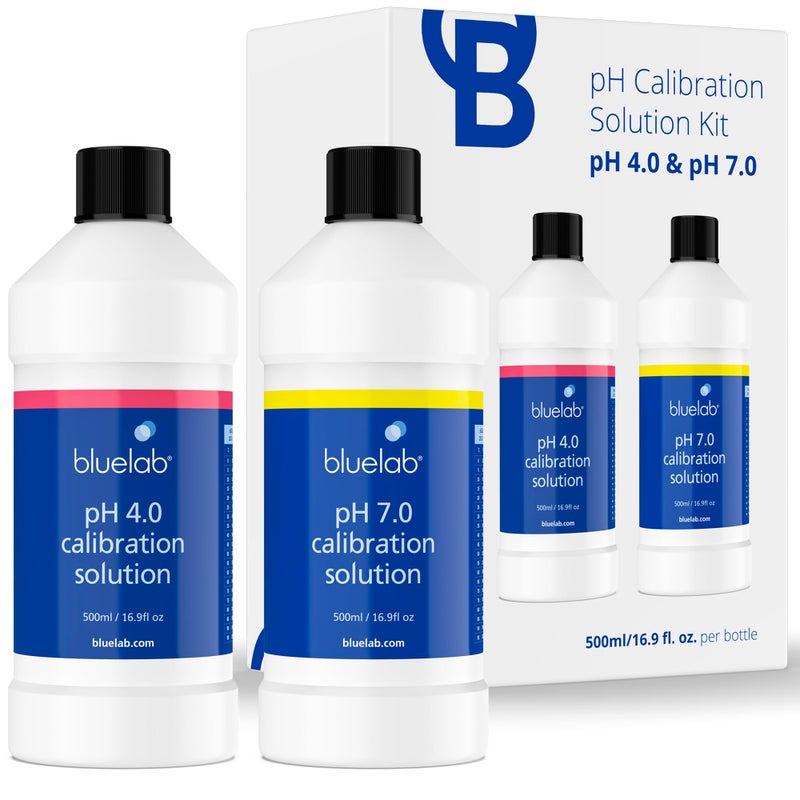 bluelab Bluelab pH 4.0 & 7.0 Calibration Solution Kit - pH Meter & pH Pen Calibration for Balanced Nutrient Solution NIST Traceable | Hydroponics, Gardening & Growing Tents (500 ml/ 16.9 Fl Oz Each)  - Image 1