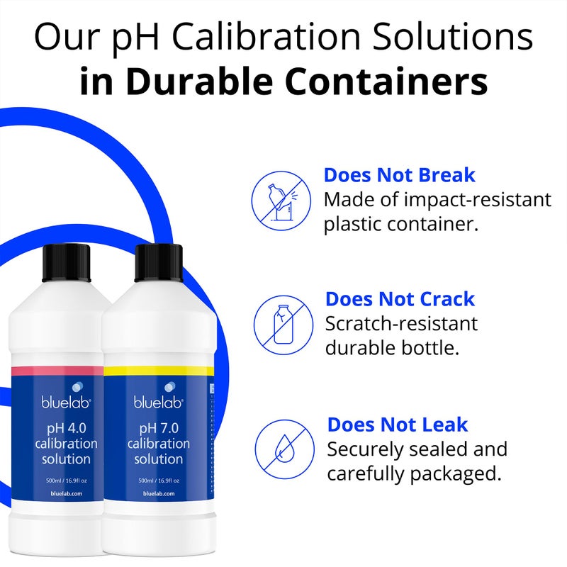 bluelab Bluelab pH 4.0 & 7.0 Calibration Solution Kit - pH Meter & pH Pen Calibration for Balanced Nutrient Solution NIST Traceable | Hydroponics, Gardening & Growing Tents (500 ml/ 16.9 Fl Oz Each)  - Image 4