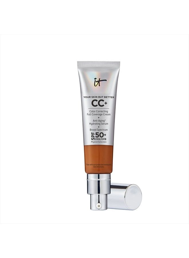 IT COSMETICS Your Skin But Better CC+ Cream, Rich Honey (W) - Color Correcting Cream, Full-Coverage Foundation, Hydrating Serum & SPF 50+ Sunscreen - Natural Finish - 1.08 fl oz - Image 1