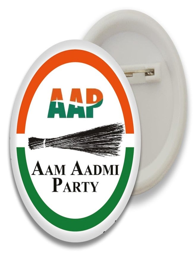 D2C Vote for Your Party AAP Aam Admi Party Election Badges Multicolor, 5+ Years, (5 Pcs) - Image 1