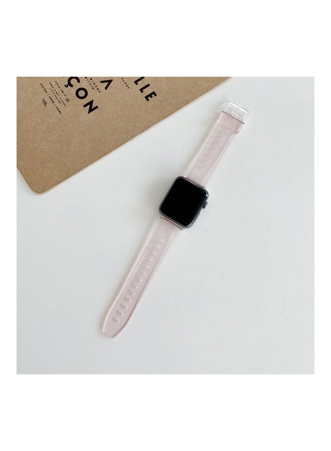 NIBEMINENT Ethnic Replacement Watchband for Apple Watch Series 1/2/3/4/5/6/7/SE 38/40/41mm Light Pink - Image 1