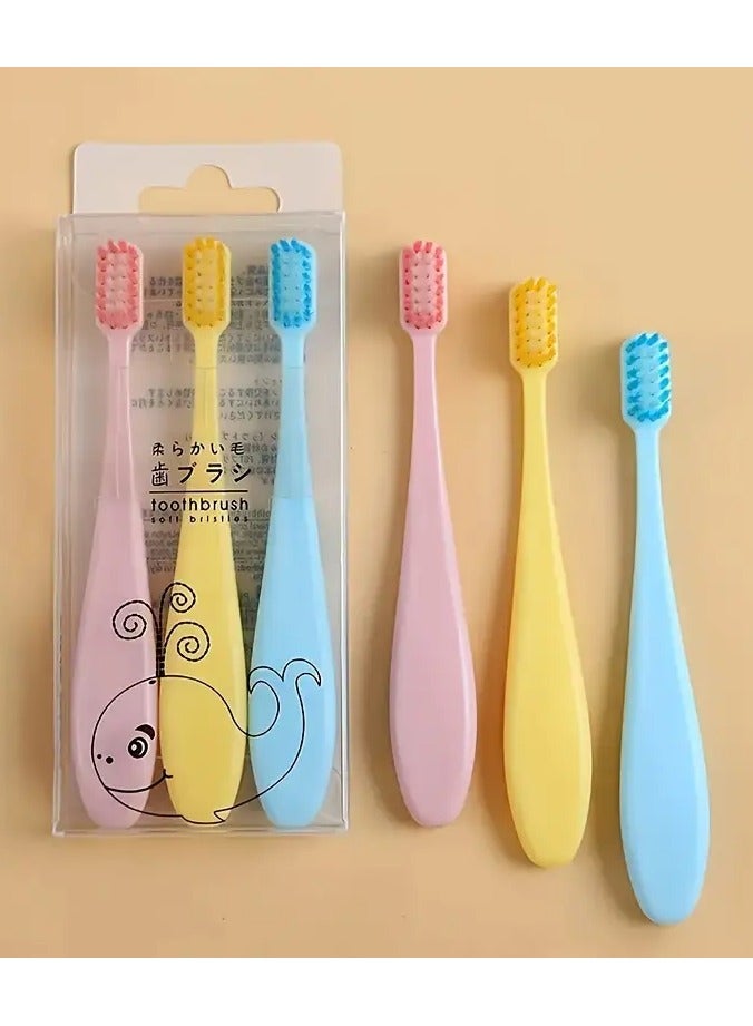 جلوسكي 3pcs / مجموعة فرشاة الأسنان اليدوية الملونة الحلوى الناعمة مع الشعيرات الناعمة لللثة ، للتنظيف العميق الرعاية الفموية في المنزل للحياة اليومية - Image 1