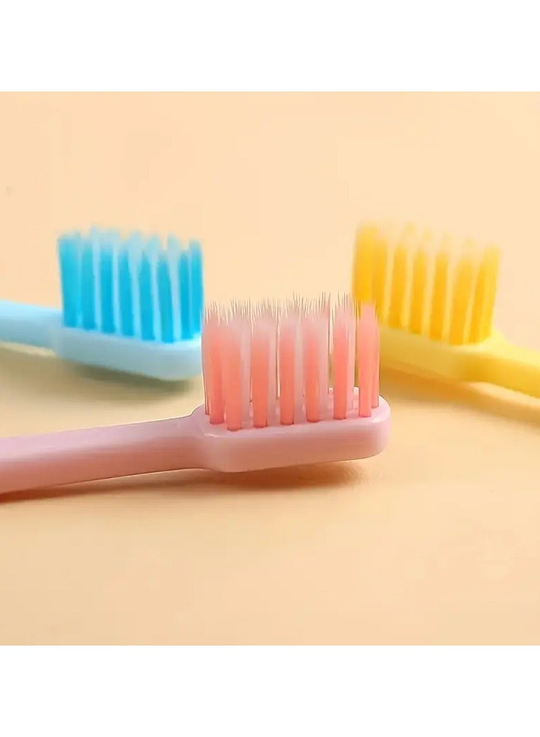 جلوسكي 3pcs / مجموعة فرشاة الأسنان اليدوية الملونة الحلوى الناعمة مع الشعيرات الناعمة لللثة ، للتنظيف العميق الرعاية الفموية في المنزل للحياة اليومية - Image 2