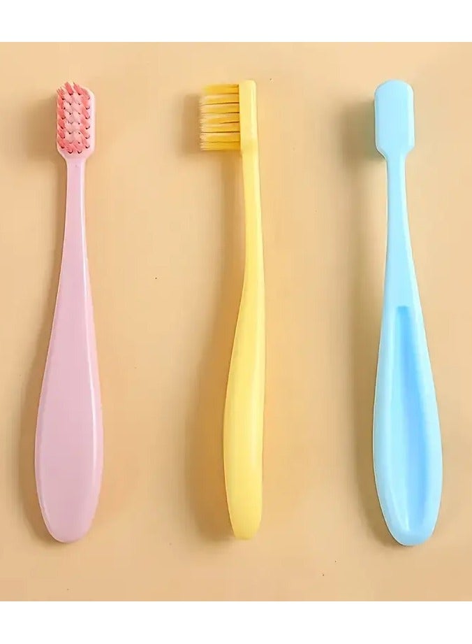 جلوسكي 3pcs / مجموعة فرشاة الأسنان اليدوية الملونة الحلوى الناعمة مع الشعيرات الناعمة لللثة ، للتنظيف العميق الرعاية الفموية في المنزل للحياة اليومية - Image 3
