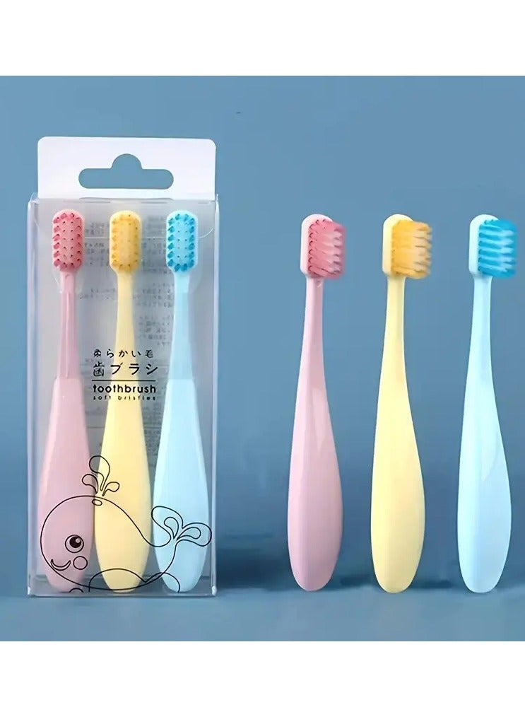 جلوسكي 3pcs / مجموعة فرشاة الأسنان اليدوية الملونة الحلوى الناعمة مع الشعيرات الناعمة لللثة ، للتنظيف العميق الرعاية الفموية في المنزل للحياة اليومية - Image 4