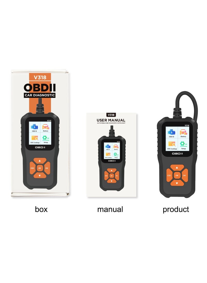 Generic - OBDII Scanner Diagnostic Tool, Vehicle Check Engine Code Readers with Reset and I/M Readiness for All Vehicles - Image 1