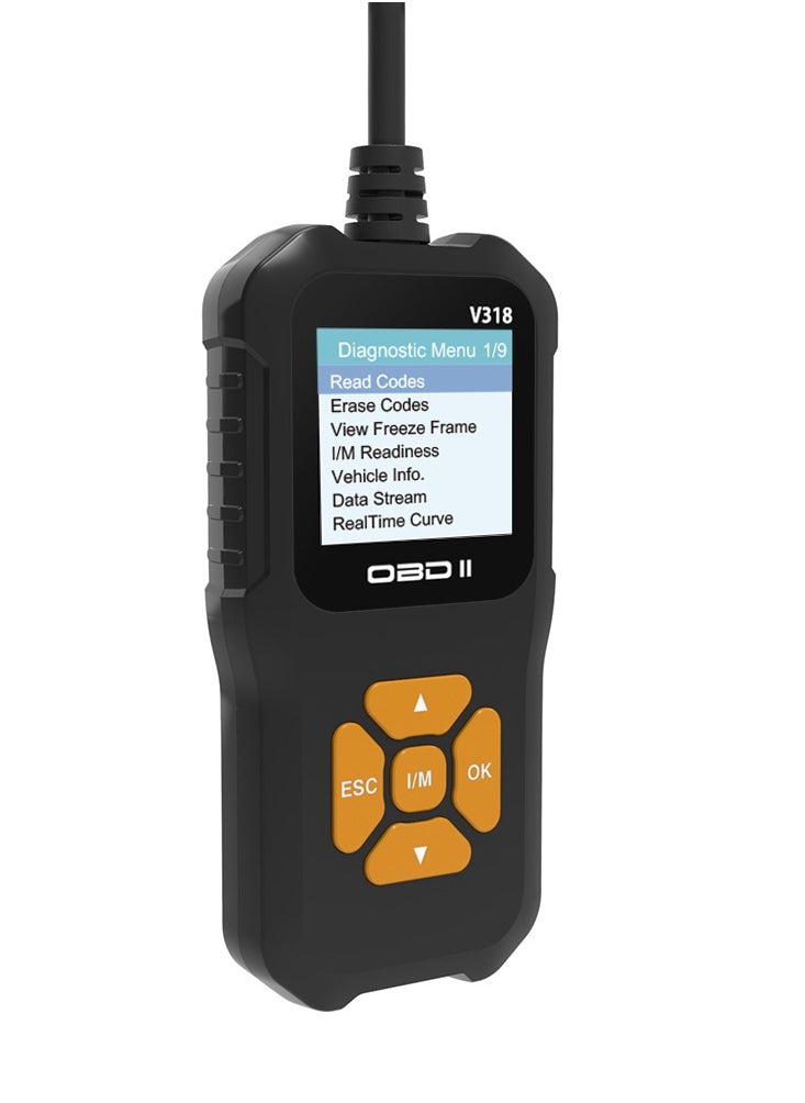 Generic - OBDII Scanner Diagnostic Tool, Vehicle Check Engine Code Readers with Reset and I/M Readiness for All Vehicles - Image 1