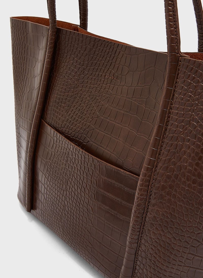 ايلا شنطة عملية بنقشة جلد التمساح - Image 5