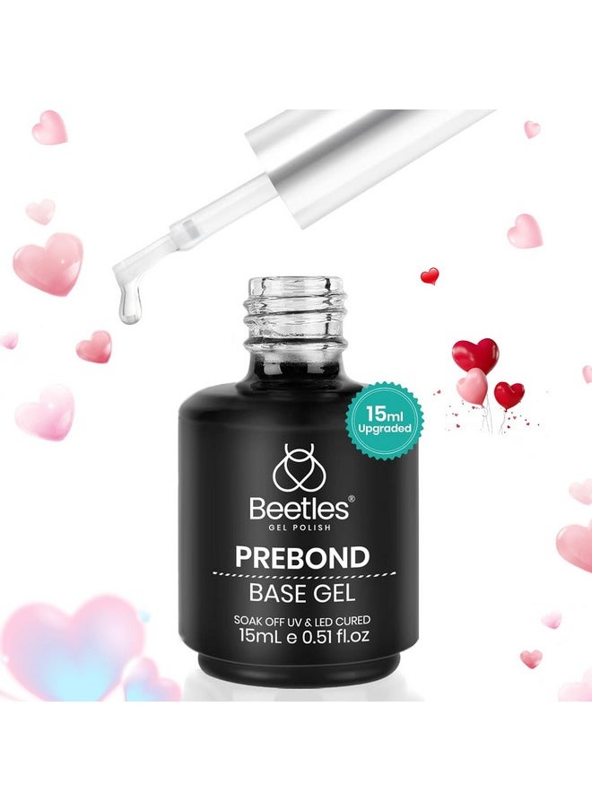 beetles Gel Polish - beetles Gel Polish Gel Base Coat, 15ml No Wipe Prebond Base Gel Nail Polish Long Lasting Soak Off U V Nail Lamp Base Coat Upgraded Formula for Salon DIY Nail Art Design Manicure Valentines Day Gifts - Image 1
