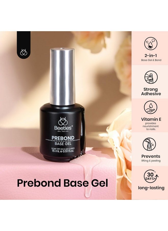 beetles Gel Polish - beetles Gel Polish Gel Base Coat, 15ml No Wipe Prebond Base Gel Nail Polish Long Lasting Soak Off U V Nail Lamp Base Coat Upgraded Formula for Salon DIY Nail Art Design Manicure Valentines Day Gifts - Image 1
