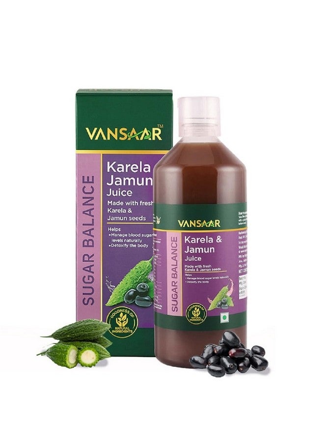 Vansaar Karela & Jamun Juice-1L| Blood sugar level management | Suitable for diabetes & prediabetes care - Image 1
