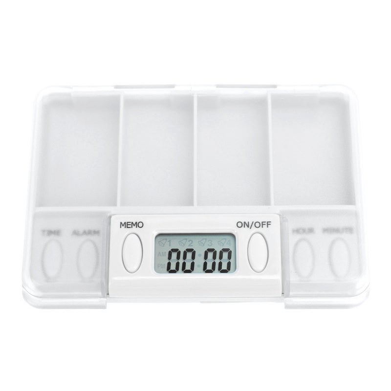 Smart Pill Box White - Intelligent Multi-Reminder Function Electronic Medication Dispenser with Multi-Compartment Design Portable Medicine Storage Case for Home Travel Forgetful Users & Busy Individua - Image 1