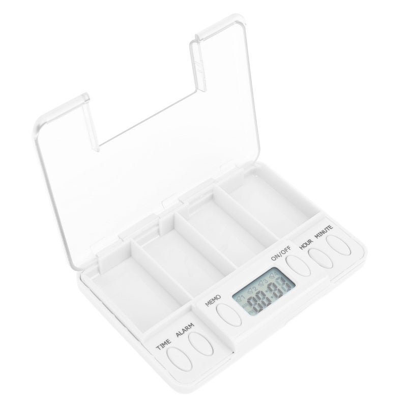 Smart Pill Box White - Intelligent Multi-Reminder Function Electronic Medication Dispenser with Multi-Compartment Design Portable Medicine Storage Case for Home Travel Forgetful Users & Busy Individua - Image 2