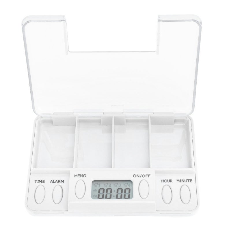 Smart Pill Box White - Intelligent Multi-Reminder Function Electronic Medication Dispenser with Multi-Compartment Design Portable Medicine Storage Case for Home Travel Forgetful Users & Busy Individua - Image 3