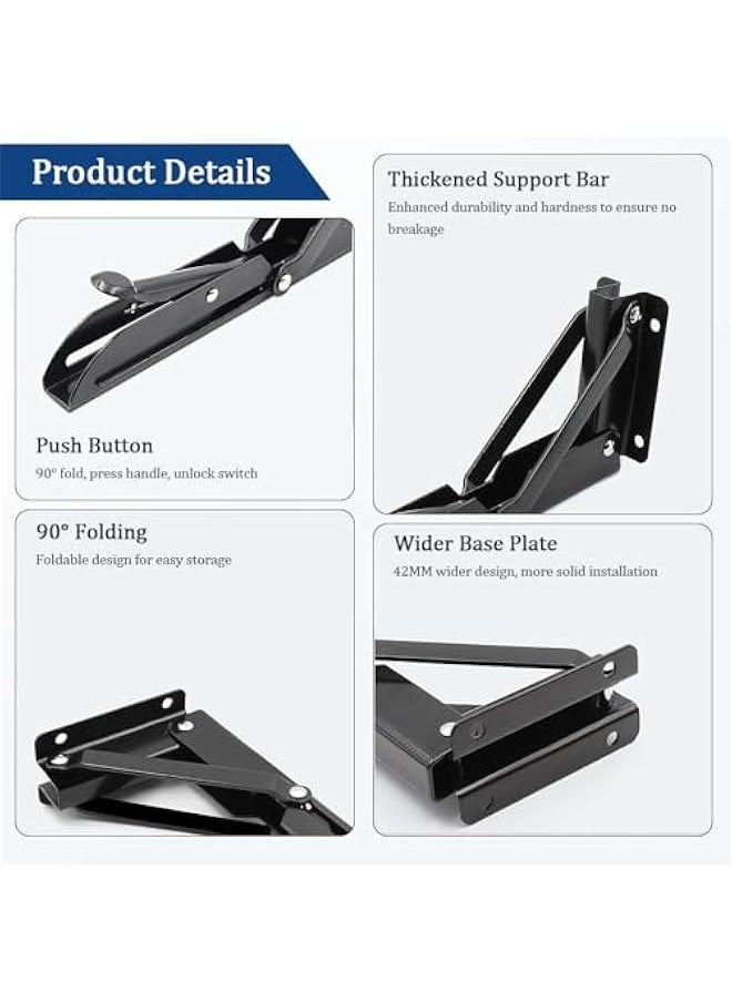 HOOKOR Folding Stainless Steel Shelf Brackets for Shelf and Table Work Bench，Sliver Shelf Bracket,13.38,2Piece（17-04）  - Image 3