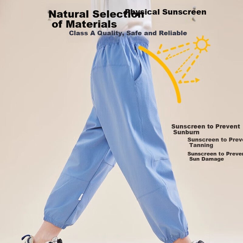 JD Jing Zao LangSha Children's Pants, Summer Lightweight Sports Pants, Girls' Mosquito-Repellent Trousers, Boys' Pants, Summer Lightweight Breathable Casual Pants - Image 1