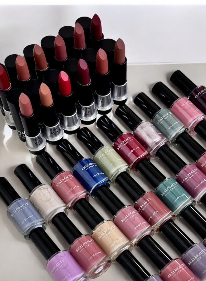 Real Beauty Lipstick and Nail Polish Set - Shade A Complete elegance in one box - Image 2
