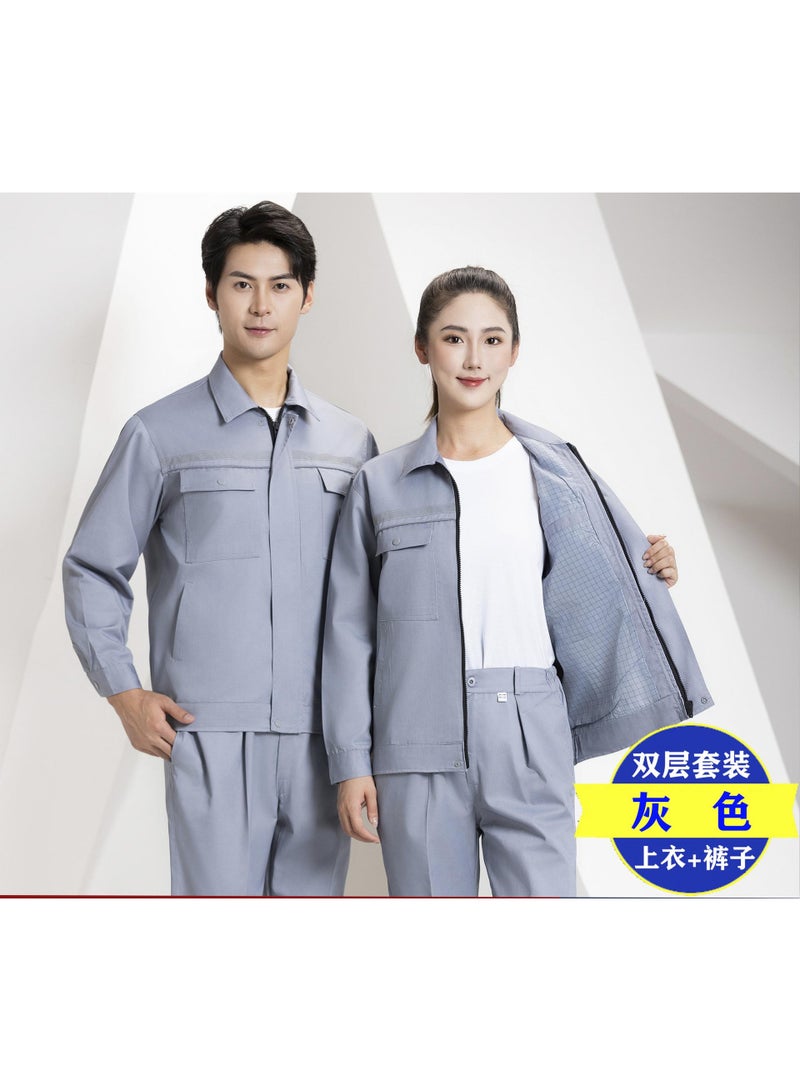 NIBEMINENT Autumn Winter Work Uniform Insurance Service Gas Station Factory Workshop Anti-static Workwear Reflective Thickened Welding Suit - Image 1