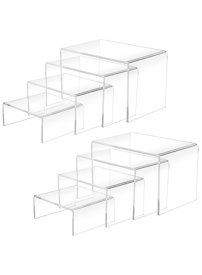 Cerpourt 8Pcs Acrylic Display Risers(6",5",4"3") Clear Product Stand,Cupcakes Holder Dessert Display Transparent Showcase Stands, Candy Bar Risers, Acrylic Lifts Display for Figures - Image 1