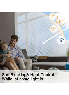 SYOSI Total Blackout Window Film Light Sun Blocking Window Covering Darkening Privacy Heat Control Static Cling Removable No Glue Anti Glare Reflective Film for Home Bedroom  - Image 3