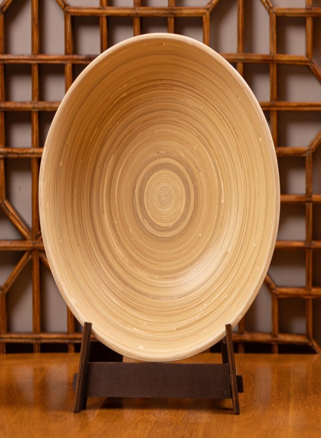 LEXA 12" Handmade Bamboo Salad Bowl - 130 oz Large Wooden Fruit Bowl for Kitchen Counter, White, Pack of 2 - Image 4