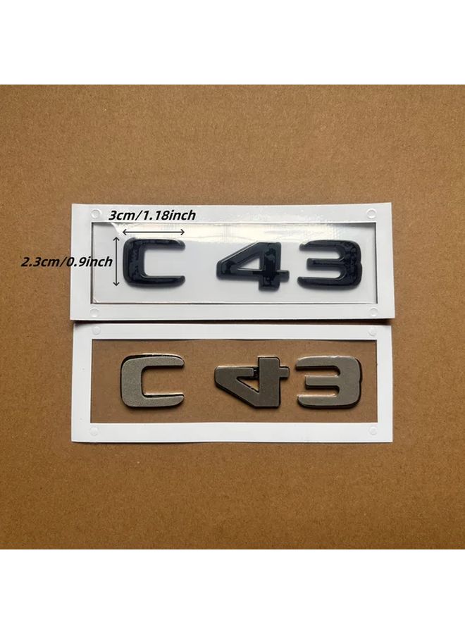 شعار صندوق السيارة ثلاثي الأبعاد من نوع C43 الأسود من مادة ABS، ملحق تخصيص خارجي للسيارة - Image 3