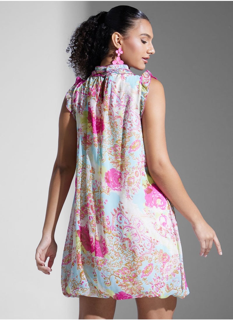 Golden Apple - Floral Printed Dress - Image 1