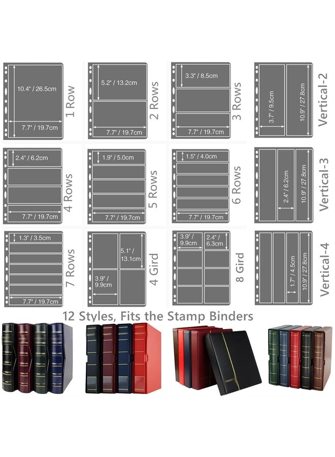 10 أوراق من صفحات الطوابع، صفحات ألبوم الطوابع لهواة جمع الطوابع، صفحات الطوابع لمجلد ألبوم الطوابع بأكمام مجلد قياسية ذات 9 فتحات لهواة جمع الطوابع - Image 3