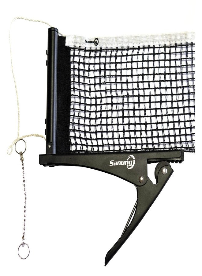 Sanung S304 Portable Table Tennis Net and Post Set Folding Spring Clamp-on with 2 Posts Kit Adjustable Ping Pong Training Mesh Net for Standard 60in Wide Tables Easy Setup - Image 4