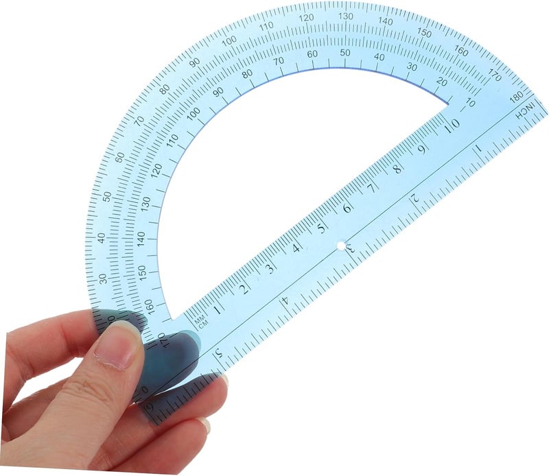 NUOBESTY 5pcs Protractor for Accurate Angle Measurement Degrees Geometry Rulers for Students for Math Learning and Drafting Material Colors - Image 5