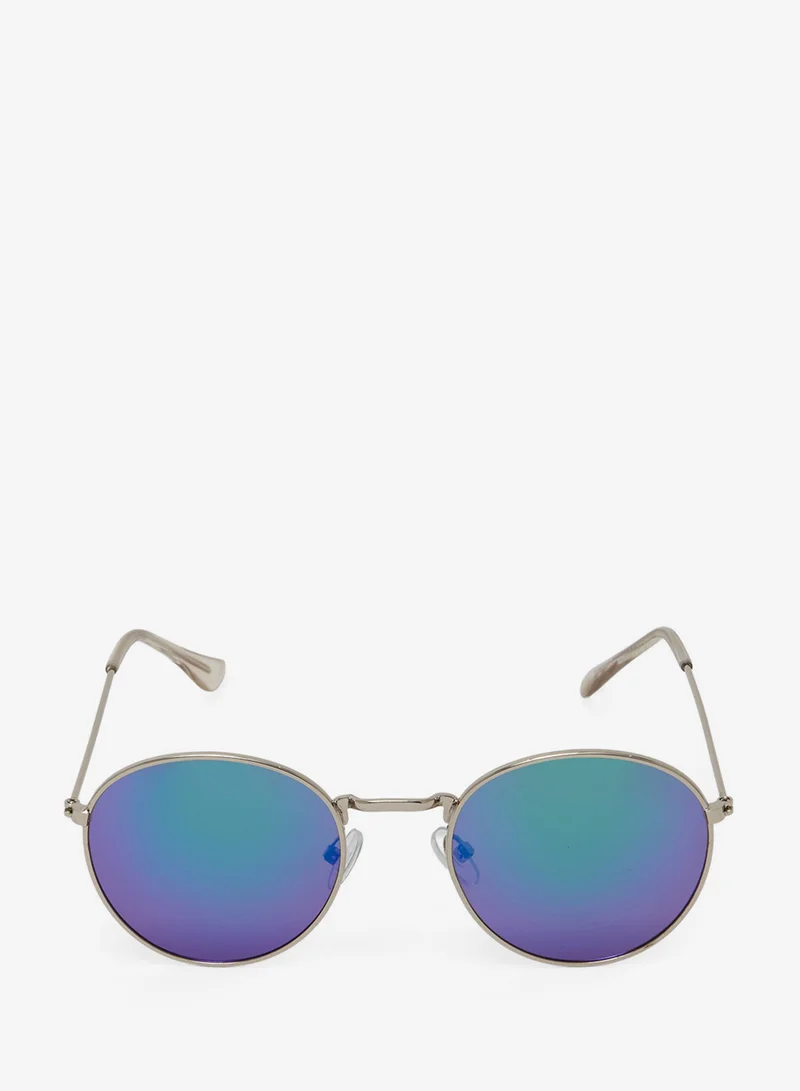 Redtag Boys Blue And Gold Round Sunglasses