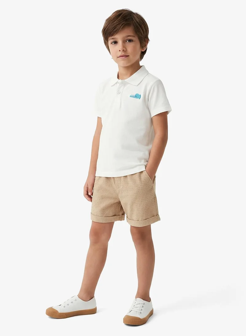 Pinata Waffle Textured Brown Casual Shorts