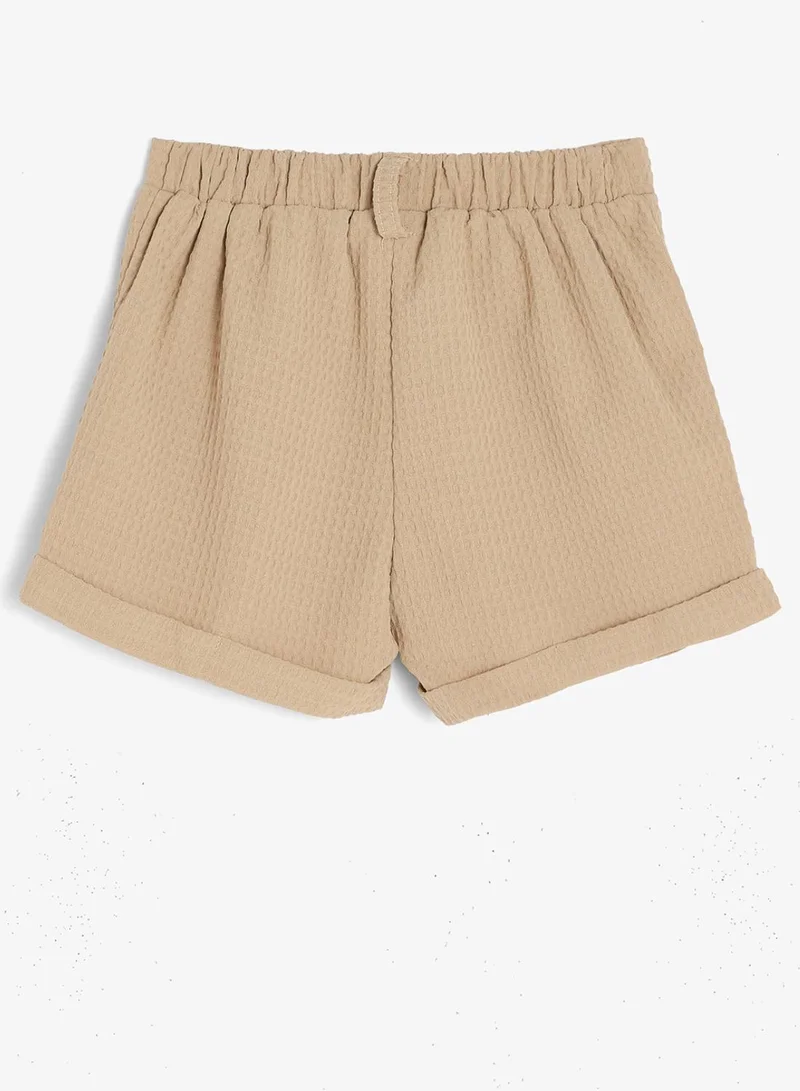 Pinata  Waffle Textured Brown Casual Shorts  | Best Price UAE
