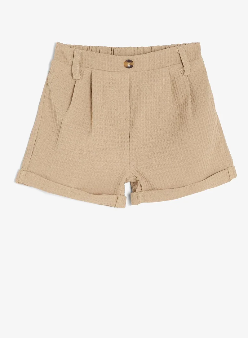 Pinata  Waffle Textured Brown Casual Shorts  | Best Price UAE